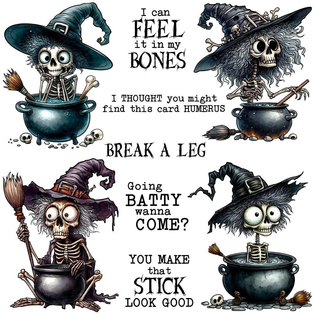 Hilarious Halloween Witches Transparent Stamps, Stamp and Die Set (please order items separately)