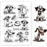 Comical and Cute Doggies Transparent Stamps, Variety of Designs, Size on Photos