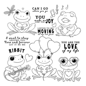 Delightful Froggies "You Make Me Jump For Joy" Transparent Stamps