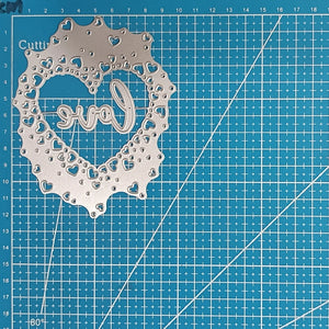 Divine Love Heart Metal Cutting Die, Size on Photo