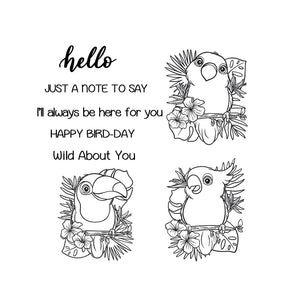 Lovable Birds in Trees Transparent Stamps, Stamp and Die Set (please order items separately)