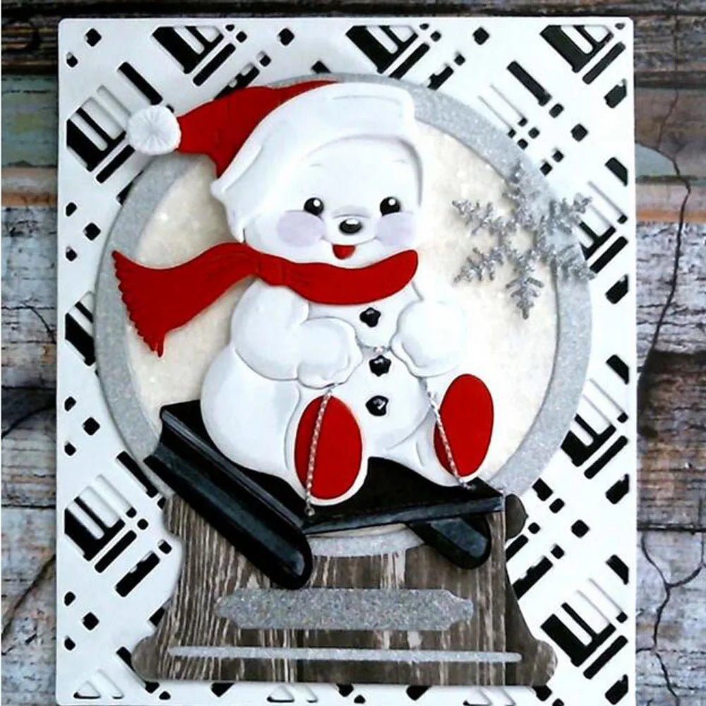 Lovely Christmas Snowmen Metal Cutting Dies, Two Designs, Size on Photo