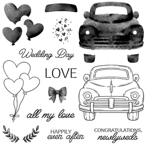 Adorable Wedding Day Transparent Stamps, Dies, Stamp and Die Set (please order items separately)