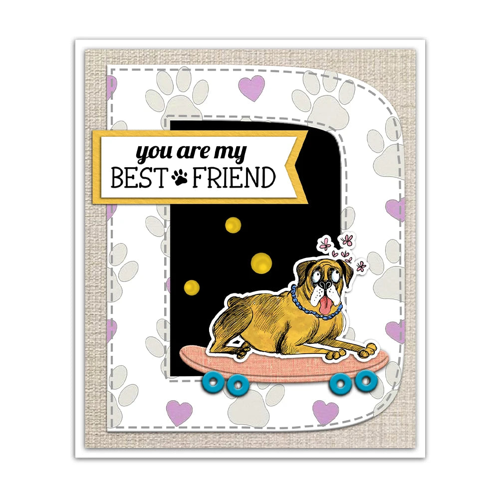 Funny Best Friend Doggies Transparent Stamps, Dies, Stamp and Die Set (please order items separately)