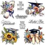 Beautiful Graduation Bright Future Transparent Stamps, Stamp and Die Set (please order items separately)