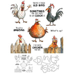 Comical Rooster "Chicken" You Out Transparent Stamps, Dies, Stamp and Die Set (please order items separately)