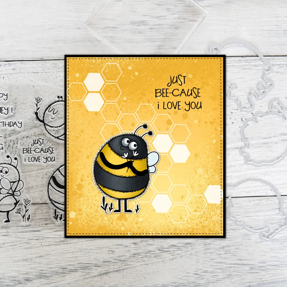 Cute Cartoon Bees Transparent Stamps/Dies (please order items separately)