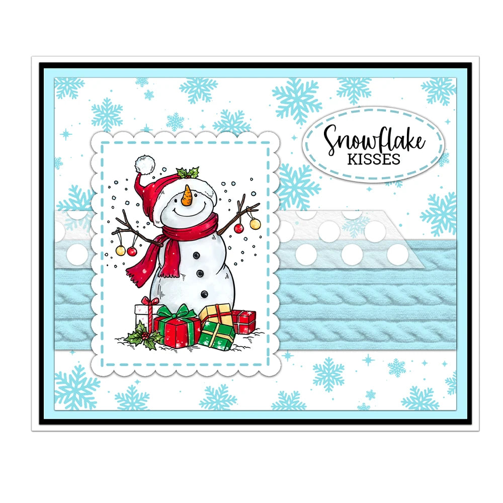 Adorable Snowmen Sending Christmas Love Transparent Stamps, Dies, Stamp and Die Set, Stencils (please order items separately)