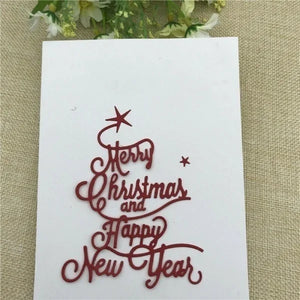 Versatile Merry Christmas and Happy New Year Words  Metal Cutting Die