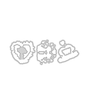 Adorable and Cute Valentine's Lovely Doggies Transparent Stamps, Dies, Stamp and Die Set (please order items separately)