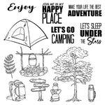 Lets Go Camping Transparent Stamps, Stamp and Die Set (please order items separately)