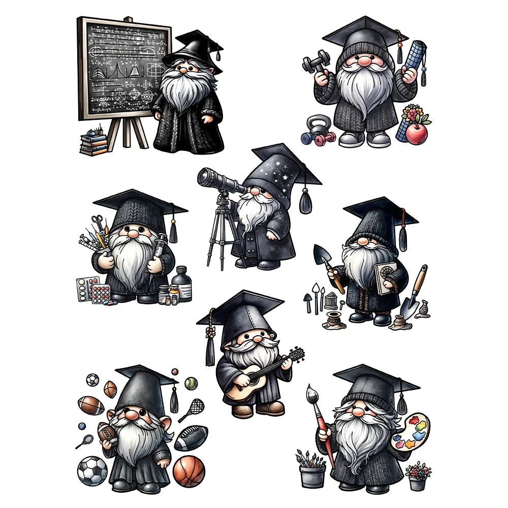 Cute Graduation Gnomes Transparent Stamps, Stamp and Die Set (please order items separately)
