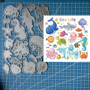 Sweet Marine Creatures Metal Cutting Die, Size on Photo