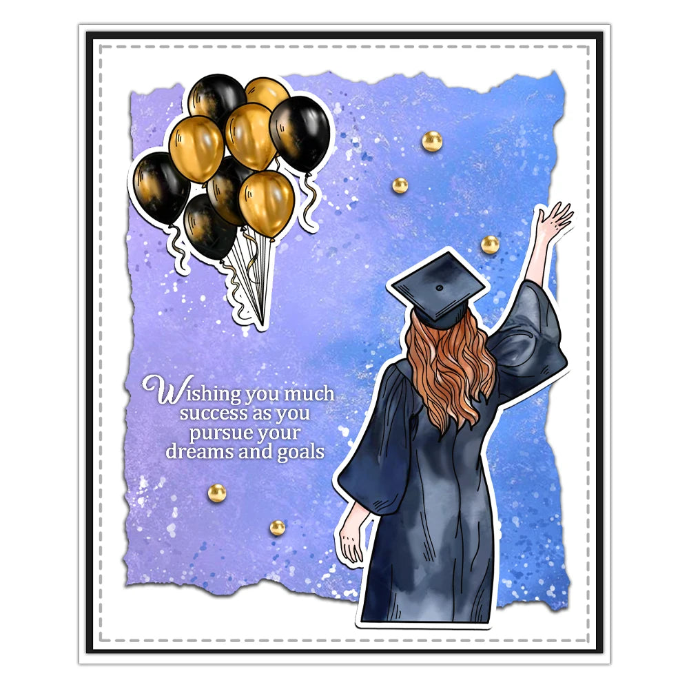 Good Luck on your New Adventure Graduation Transparent Stamps/Dies/Stamp and Die Set (please order items separately as required)