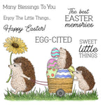 Adorable Hedgehogs Feeling "Egg-Cited" For The Easter Egg Hunt Transparent Stamps