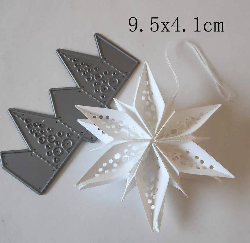 Beautiful and Versatile Christmas Star-Shaped Metal Cutting Dies, Various Designs, Size on Photos