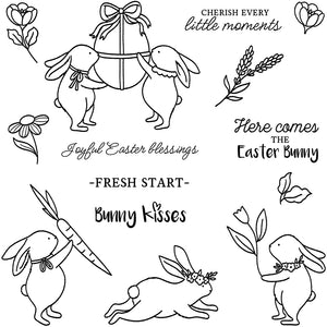 Delightful Bunny Kisses Transparent Stamps, Dies, Stamp and Die Set (please order items separately)