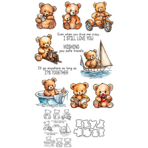 Bye Bye Beautiful Bear Transparent Stamps, Stamp and Die Set (please order items separately)