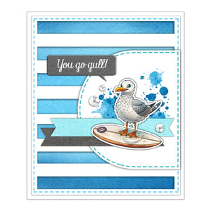 Amusing Seagull Waving Hello Transparent Stamps, Dies, Stamp and Die Set (please order items separately)