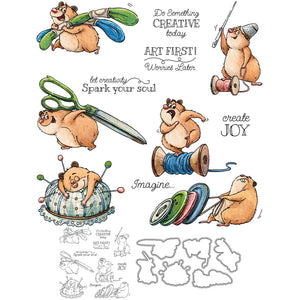 Adorable Crafty Bear Transparent Stamps, Dies, Stamp and Die Set (please order items separately)