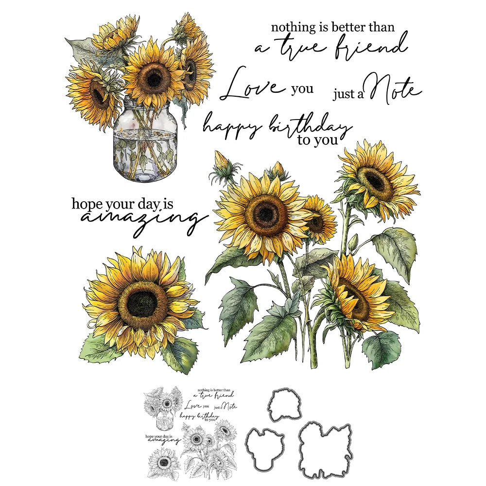 Glorious Sunflowers Stamp and Die Set