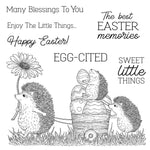 Adorable Hedgehogs Feeling "Egg-Cited" For The Easter Egg Hunt Transparent Stamps