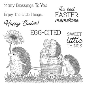 Adorable Hedgehogs Feeling "Egg-Cited" For The Easter Egg Hunt Transparent Stamps