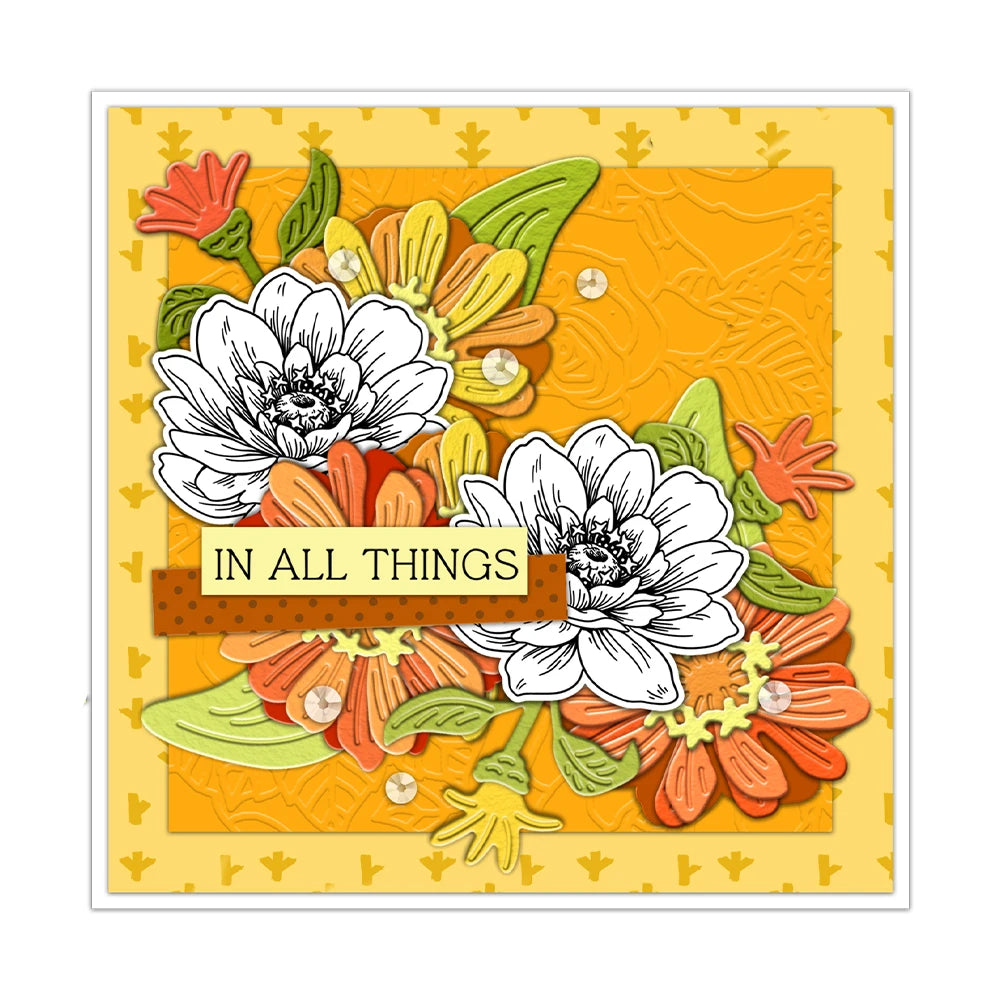 Delightful Blooms For You With Lovely Sentiments Transparent Stamps, Dies, Stamp and Die Set (please order items separately)