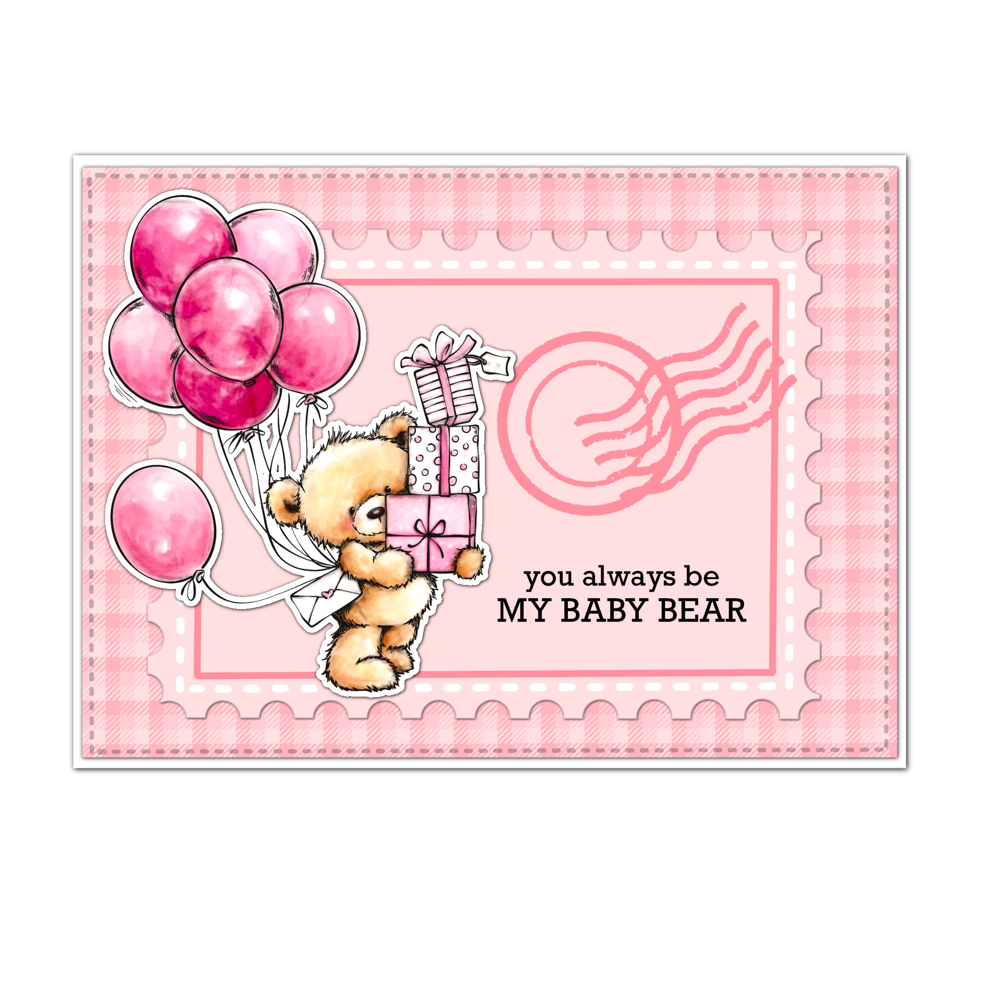 Cute Bears with Surprises Transparent Stamps, Stamp and Die Set (please order items separately)