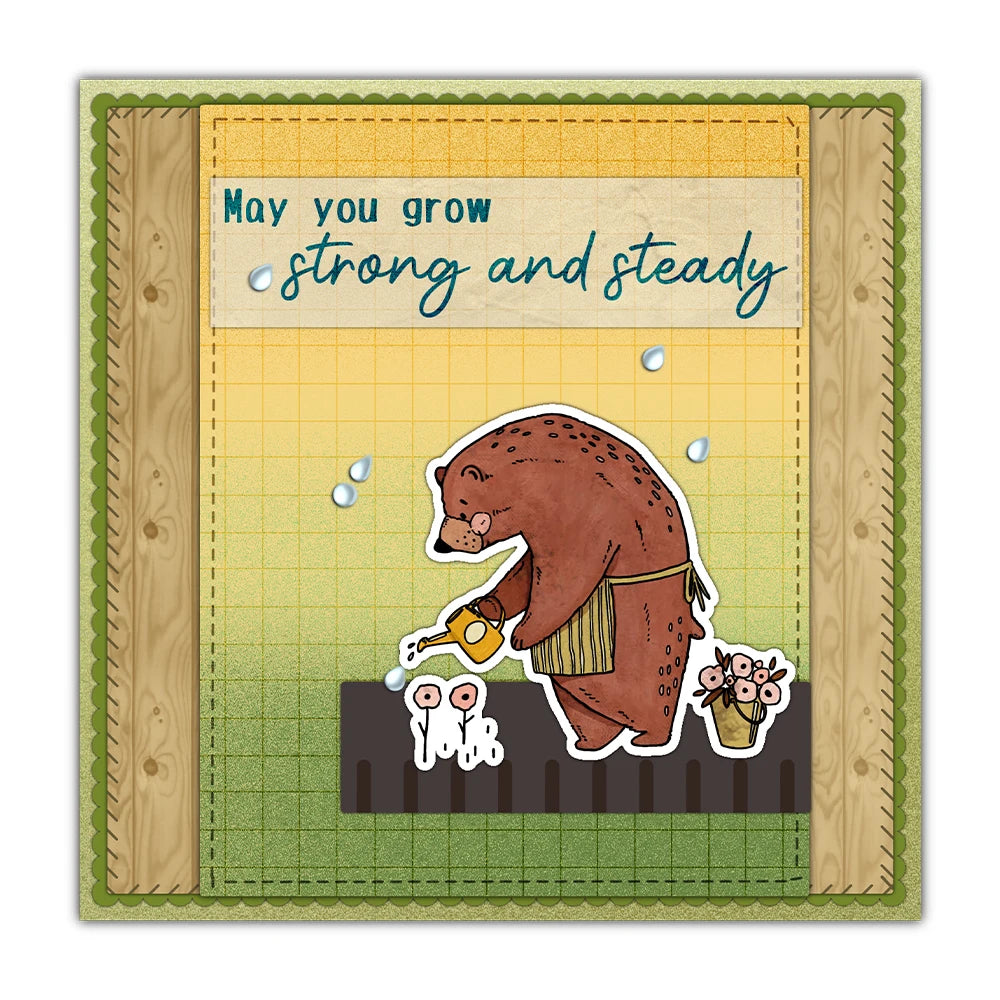 Comical  Bear "The Best Is Yet To Come "Transparent Stamps