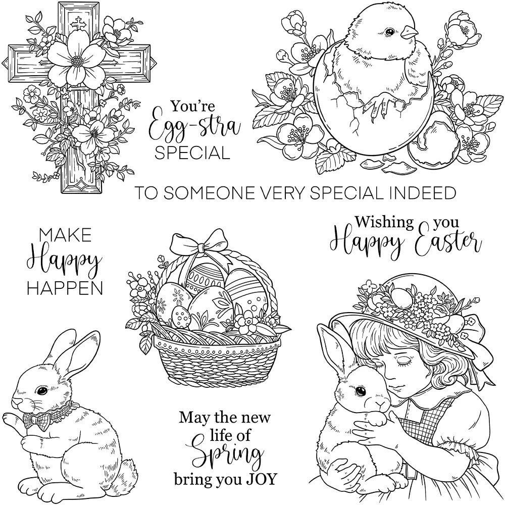 Adorable Make Happy Happen Transparent Stamps, Dies, Stamp and Die Set (please order items separately)