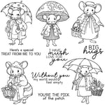 Adorable Lady Mouse Sending Love Transparent Stamps, Stamp and Die Set (please order items separately)