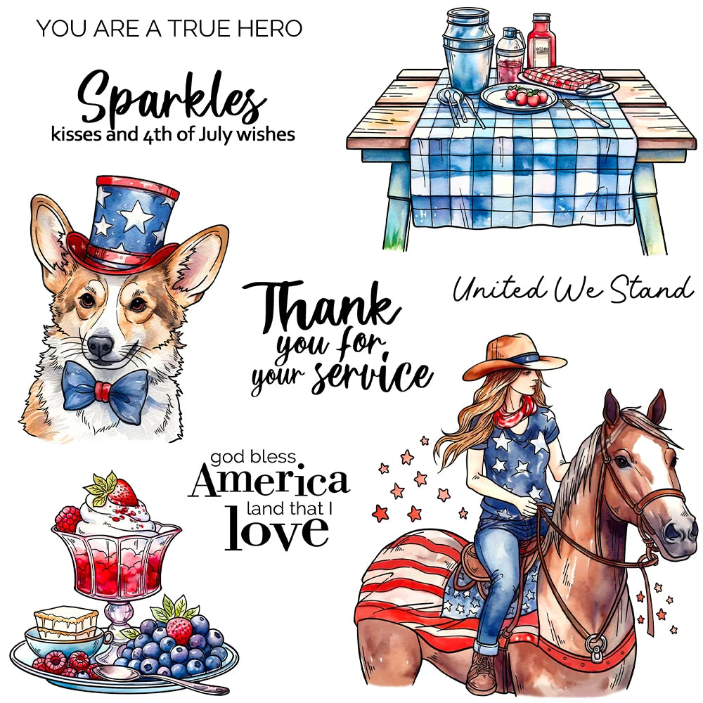 Gorgeous America United We Stand Transparent Stamps