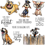 Humorous Doggies Transparent Stamps, Stamp and Die Set (please order items separately)