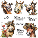 Comical Horse Sending Well Wishes Transparent Stamps