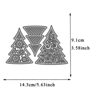 Exquisite Three-Piece Christmas Trees Metal Cutting Dies, Size on Photo