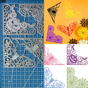 Versatile and Beautiful Halloween Cobweb Border/Edge Metal Cutting Dies, Size on Photo