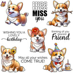 Gorgeous Pet Puppies Sending Love Transparent Stamps, Stamp and Die Set (please order items separately)