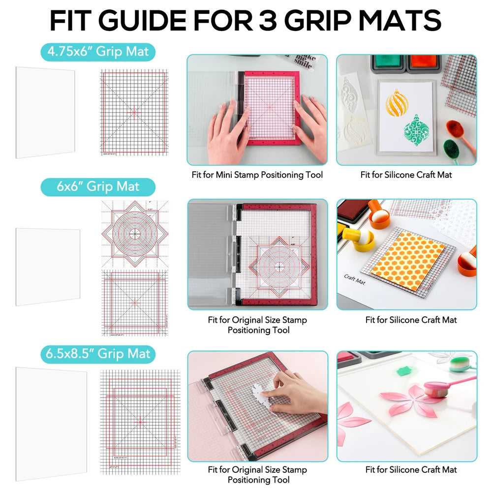 Versatile Photopolymer Grip Mat – Sticky Craft Mat for Stamp Positioning/Cardstock Stabilisation