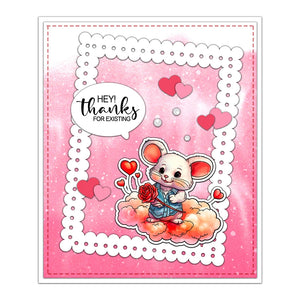 Sweet Mice Sending Love To You Transparent Stamps, Stamp and Die Set (please order items separately)