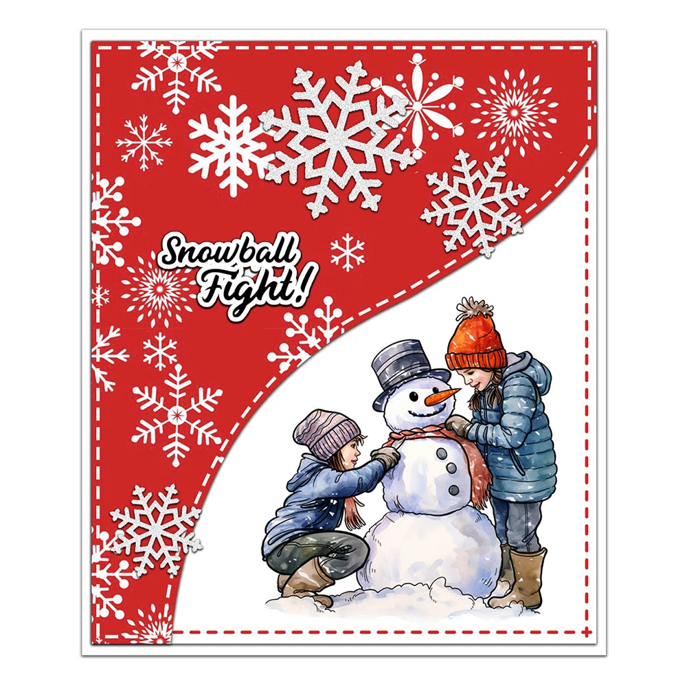 Cute Fun in the Snow Transparent Stamps