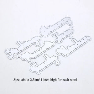 Beautiful Heartfelt Christmas Words Metal Cutting Dies, Two Designs, Size on Photos