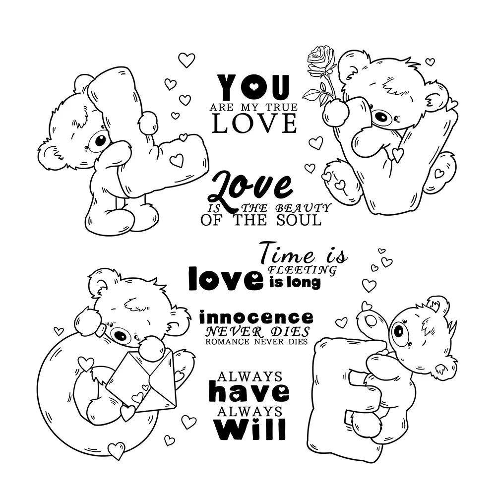 Cute You Are My True Love Transparent Stamps, Dies, Stamp and Die Set (please order items separately)