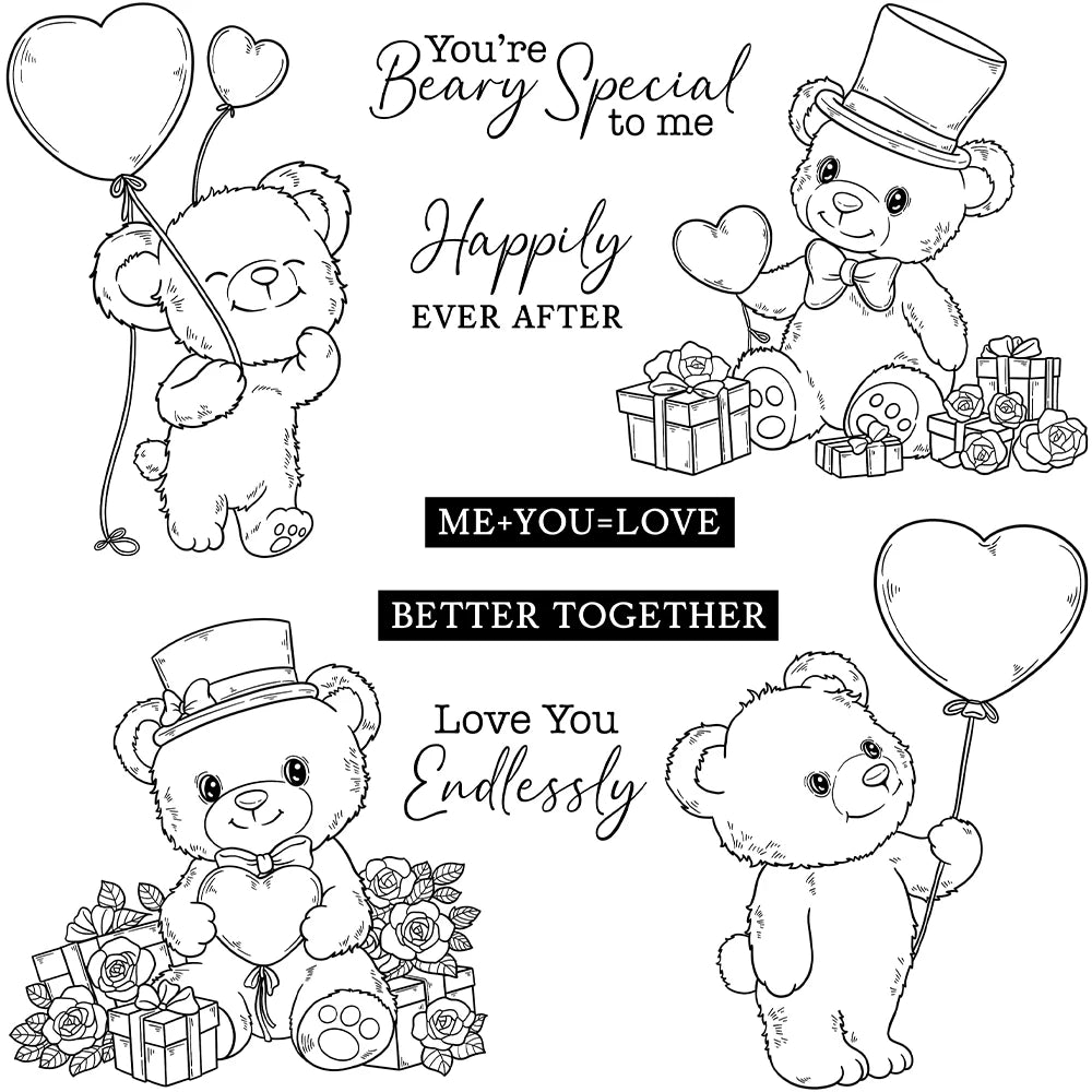 Endearing Teddies Loving You Endlessly Transparent Stamps, Dies, Stamp and Die Set (please order items separately)