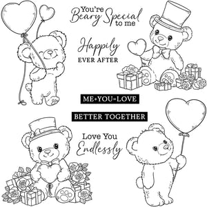 Endearing Teddies Loving You Endlessly Transparent Stamps, Dies, Stamp and Die Set (please order items separately)