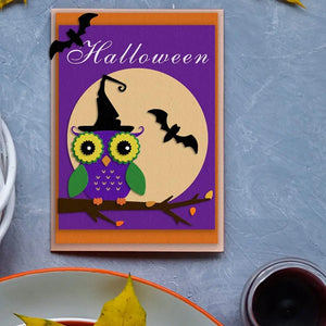 Cute and Scary Halloween Owl Metal Cutting Dies, Size on Photo