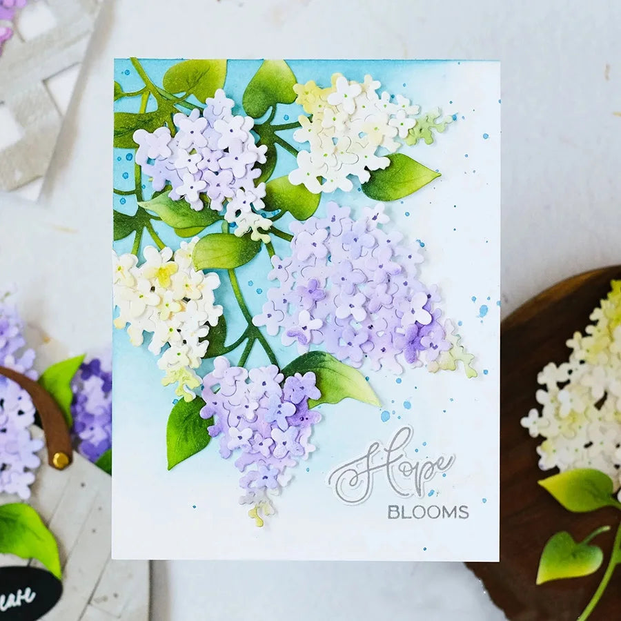 Loveable Lilac Plants Metal Cutting Dies, Size on Photo