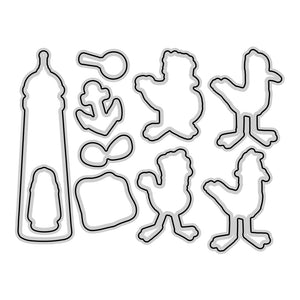 Funny Ducks on Holiday, Transparent Stamps/Dies (please order items separately)