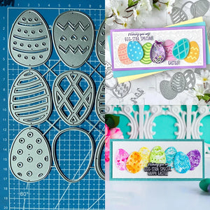 Gorgeous Variety Of Easter Eggs Metal Cutting Dies, Size on Photo