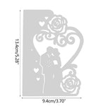 Exquisite Couple/Rose Heart Border Metal Cutting Die, Size on Photo